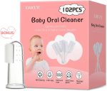 Baby Tongue Cleaner, Baby Toothbrush, 42Pcs Disposable Infant Toothbrush Clean Baby Mouth,Gauze Gum Cleaner Toothbrush Baby Oral Cleaning Stick Dental Care for 0-36 Month Baby+Free 1 Finger Toothbrush